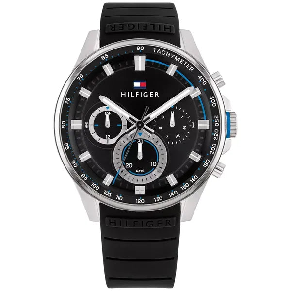 Tommy Hilfiger férfi karóra, fekete számlap, quartz, 44 mm, WR50