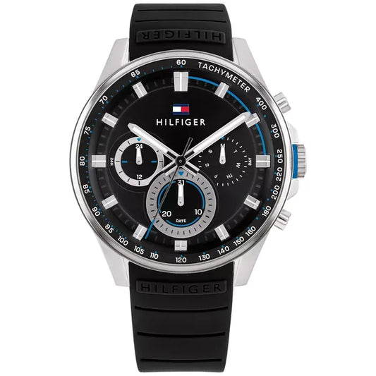 Tommy Hilfiger férfi karóra, fekete számlap, quartz, 44 mm, WR50