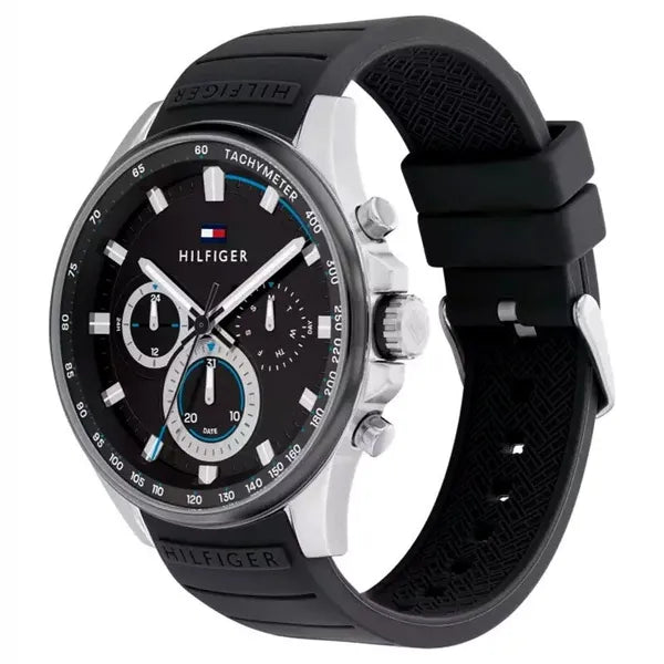 Tommy Hilfiger férfi karóra, fekete számlap, quartz, 44 mm, WR50