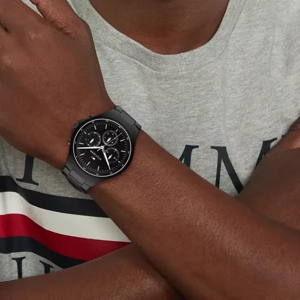 Tommy Hilfiger 1792055 férfi karóra, fekete, 44 mm, acél, WR50