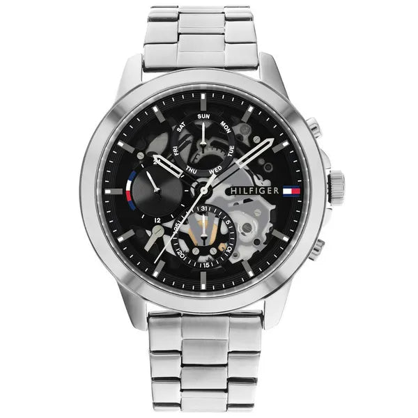 Tommy Hilfiger Henry férfi karóra, 44 mm, rozsdamentes acél, fekete számlap