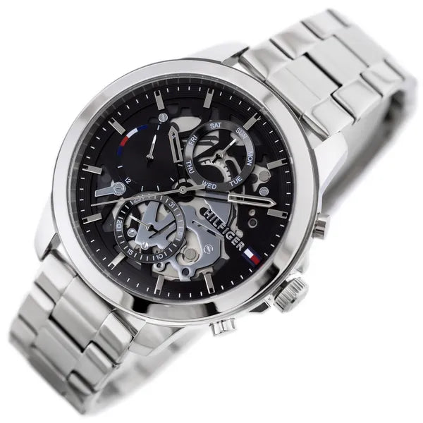 Tommy Hilfiger Henry férfi karóra, 44 mm, rozsdamentes acél, fekete számlap