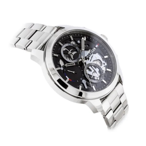 Tommy Hilfiger Henry férfi karóra, 44 mm, rozsdamentes acél, fekete számlap