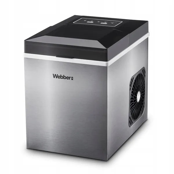Inox jégkocka készítő 10 kg/nap, 165 W, 6 perc első jég, 0,85 l tartály