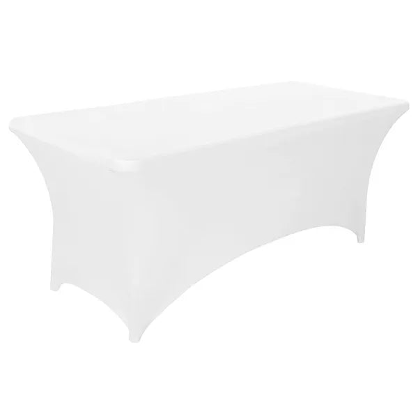 Fehér 240 cm-es (8 ft) rugalmas asztalhuzat rendezvényekhez