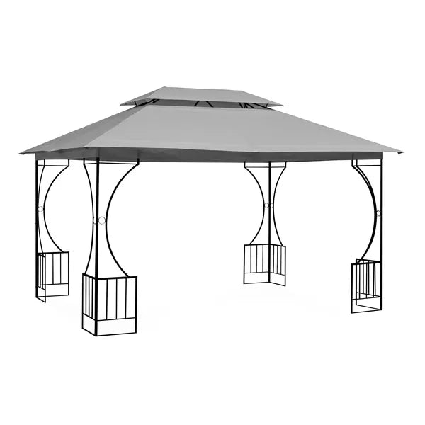 Kerti pavilon 3×4 m, teljes oldalfallal, acél vázzal, szürke