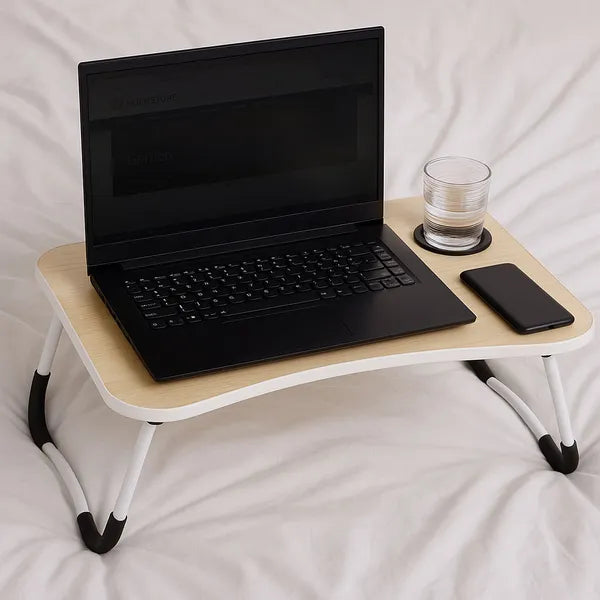 Összecsukható laptop állvány tálca 60x40 cm, lámpával és ventilátorral