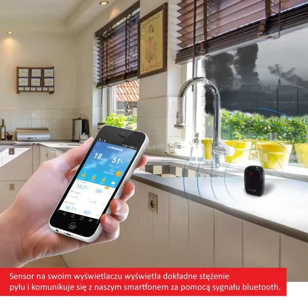 Lézeres PM2.5/PM10/PM1 levegőminőség-mérő állomás Bluetooth, akkumulátoros