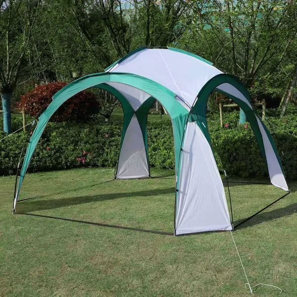 Kerti rendezvénypavilon 3,5x3,5 m, poliészter, üvegszál váz, zöld, táskával