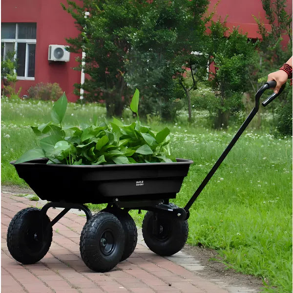 Kerti billenőkocsi 75 l, 200 kg teherbírás, 25 cm fújható kerekek