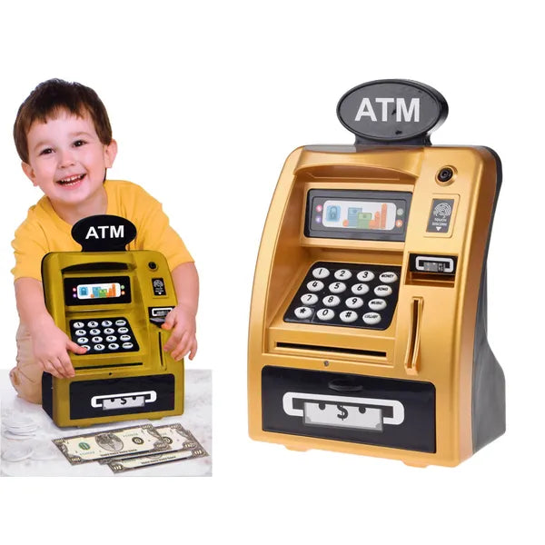 Zenélő ATM persely gyerekeknek ujjlenyomattal és PIN-nel