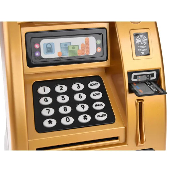 Zenélő ATM persely gyerekeknek ujjlenyomattal és PIN-nel