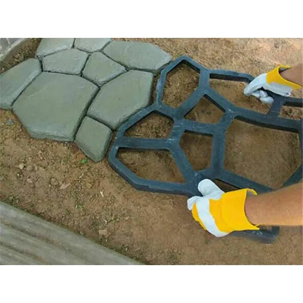 Újrahasználható macskakő betonöntő forma, polipropilén, 50×48×4,3 cm
