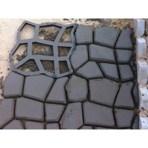 Újrahasználható macskakő betonöntő forma, polipropilén, 50×48×4,3 cm