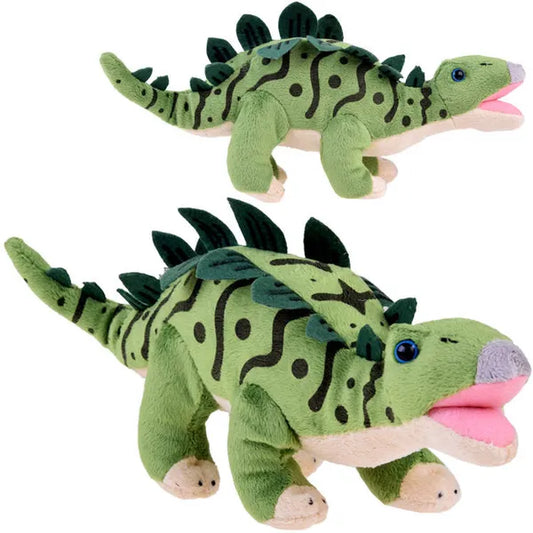 Zöld stegosaurus plüss dínó figura, 30 cm