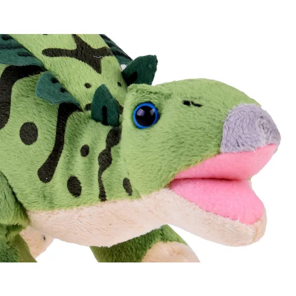 Zöld stegosaurus plüss dínó figura, 30 cm