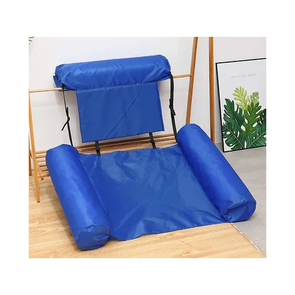 Felfújható vízi függőágy úszó szék, PVC, kék, 90 kg teherbírás