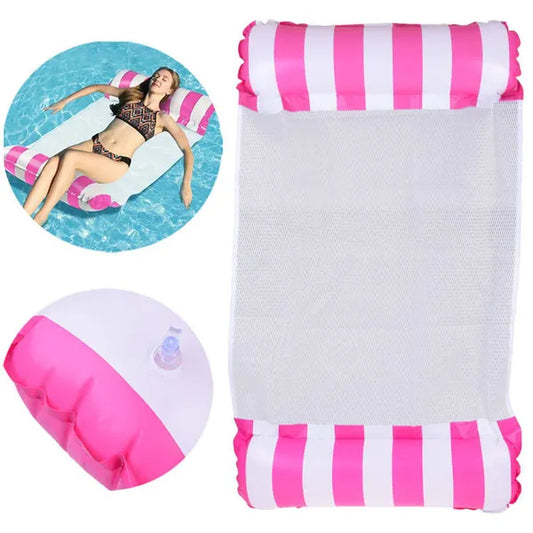 Rózsaszín PVC vízi függőágy matrac, 118x67 cm, 80 kg teherbírás