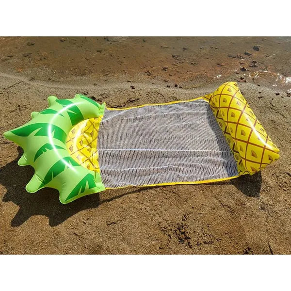Felfújható ananászos vízi hálómatrac PVC, 130×66 cm, 80 kg teherbírás