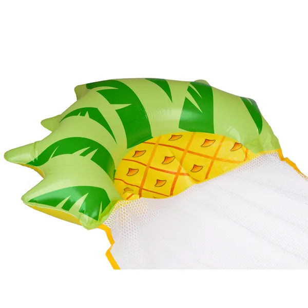 Felfújható ananászos vízi hálómatrac PVC, 130×66 cm, 80 kg teherbírás