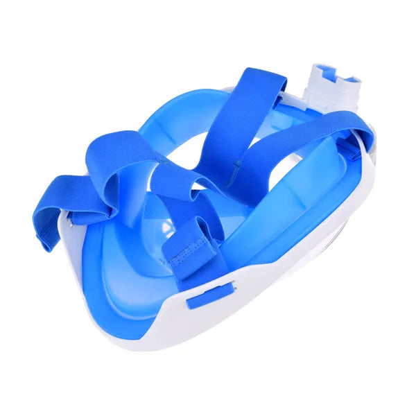 Kék teljes arcú búvármaszk snorkellel S/M, 180° látószög