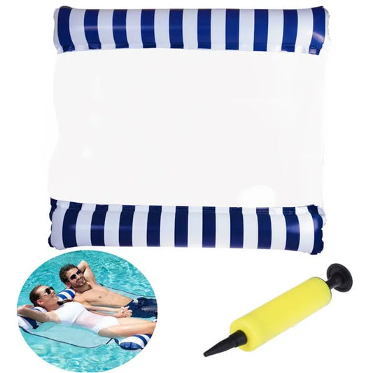 Vízi hálós függőágy matrac, PVC, 115×135 cm, 2 személyes, pumpával