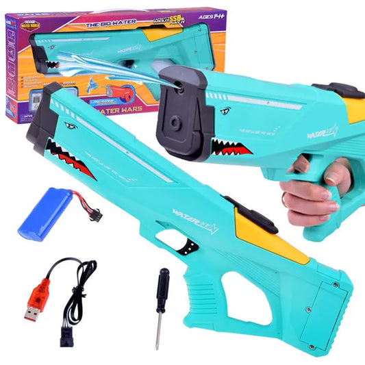 Automata vízipisztoly, akkumulátoros, 550 ml tartály, 7 m hatótáv