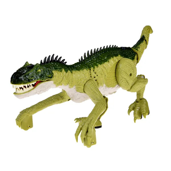 Zöld távirányítós dinoszaurusz játék, hang- és fényhatásokkal, 36 cm