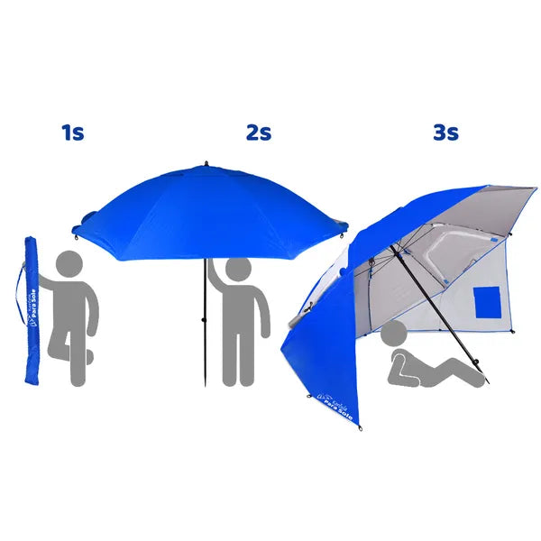 Strand- és kerti napernyő 240 cm, UPF 50+, tengerészkék, hordtáskával