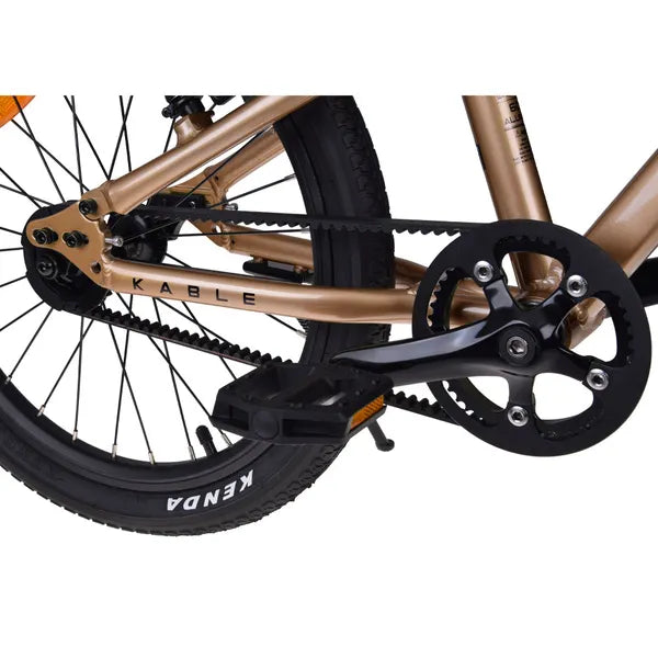 Gyerek kerékpár 18'' arany, könnyű alumínium váz, szíjmeghajtás