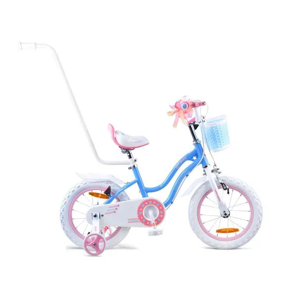 RoyalBaby Star Girl lánykerékpár, 14''-os, kék, segédkerekekkel