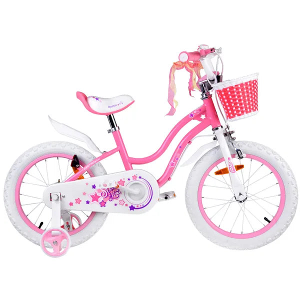 RoyalBaby Star Girl 16" lány kerékpár kosárral, pótkerékkel, acél váz