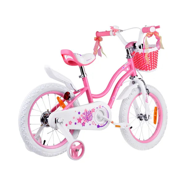 RoyalBaby Star Girl 16" lány kerékpár kosárral, pótkerékkel, acél váz