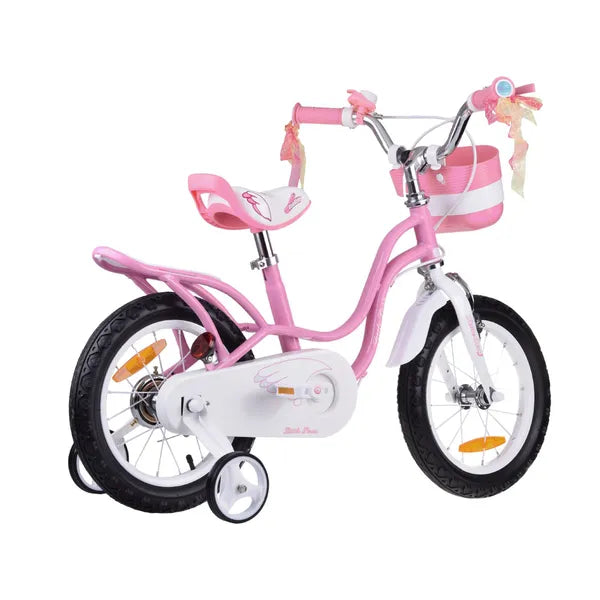 Gyerek kerékpár 14'' RoyalBaby Little Swan – kosárral, pótkerekekkel