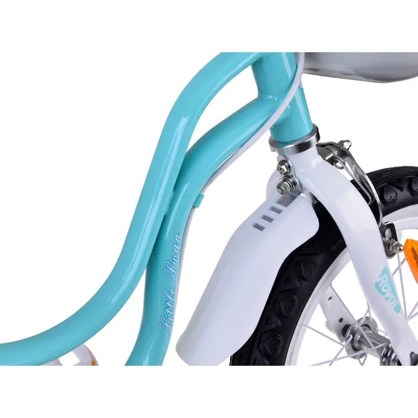 Gyerek kerékpár 14'' RoyalBaby Little Swan, türkiz, kosárral, pótkerékkel