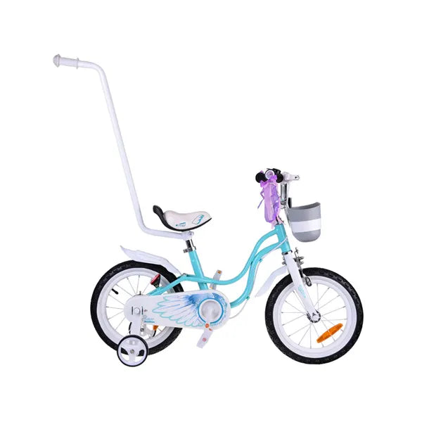 Gyerek kerékpár 14'' RoyalBaby Little Swan, türkiz, kosárral, pótkerékkel
