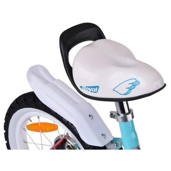 Gyerek kerékpár 14'' RoyalBaby Little Swan, türkiz, kosárral, pótkerékkel