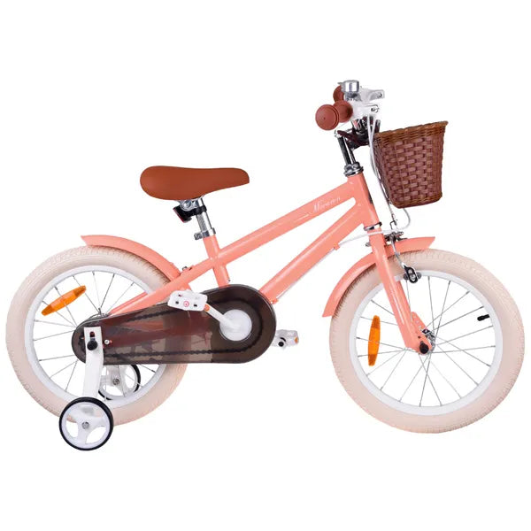 RoyalBaby 16'' vintage gyermek kerékpár kosárral, acél váz, oldalkerekek