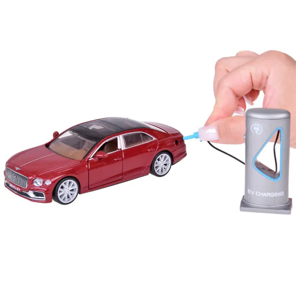 Bentley Flying Spur Hybrid 1:38 fém modellautó bordó, hang-fény, nyitható ajtók