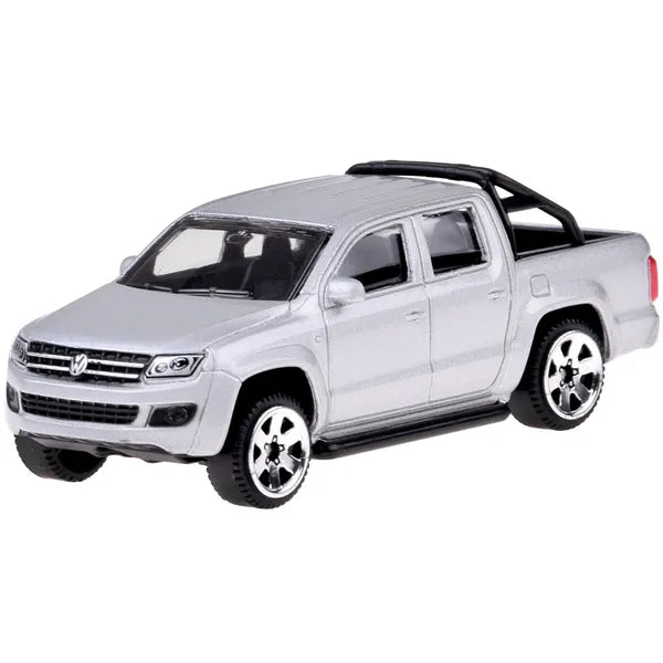 Volkswagen Amarok fém játékautó, 1:64 méretarány, ezüst, 7,5 cm