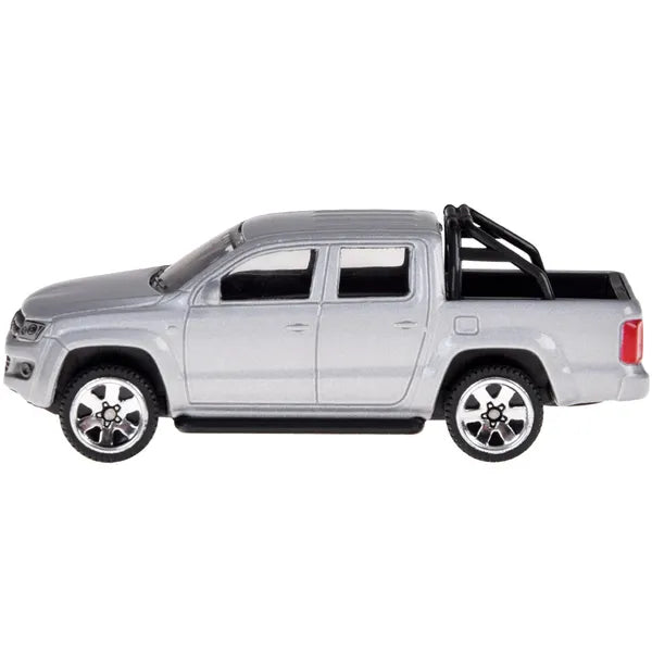 Volkswagen Amarok fém játékautó, 1:64 méretarány, ezüst, 7,5 cm