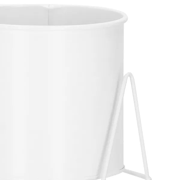 Fehér matt fém virágtartó állvány, Ø14,5 cm, 22 cm magas
