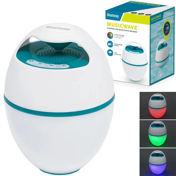 Lebegő Bluetooth hangszóró medencéhez, IP67, LED fény, 6 óra üzemidő