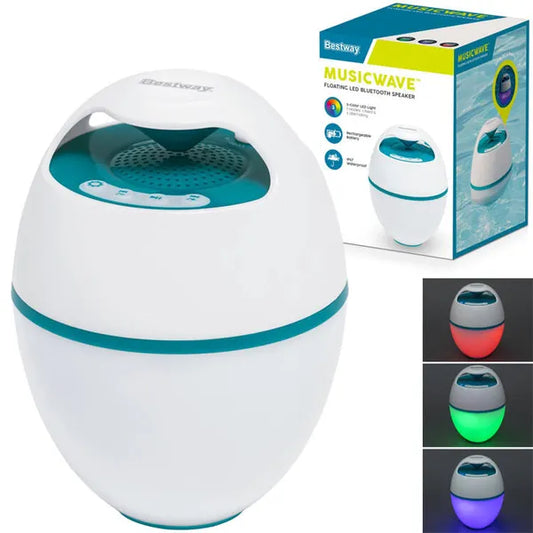 Lebegő Bluetooth hangszóró medencéhez, IP67, LED fény, 6 óra üzemidő