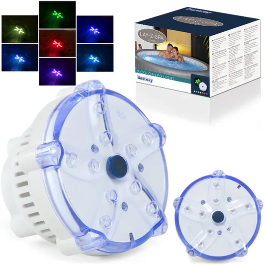 Bestway vízálló LED jacuzzi lámpa, 7 szín, 10 LED, AAA, 2024+ modellek