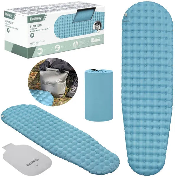 AlpineLite múmiaformájú felfújható túraszigetelő matrac 183×51×7,5 cm, R7.3