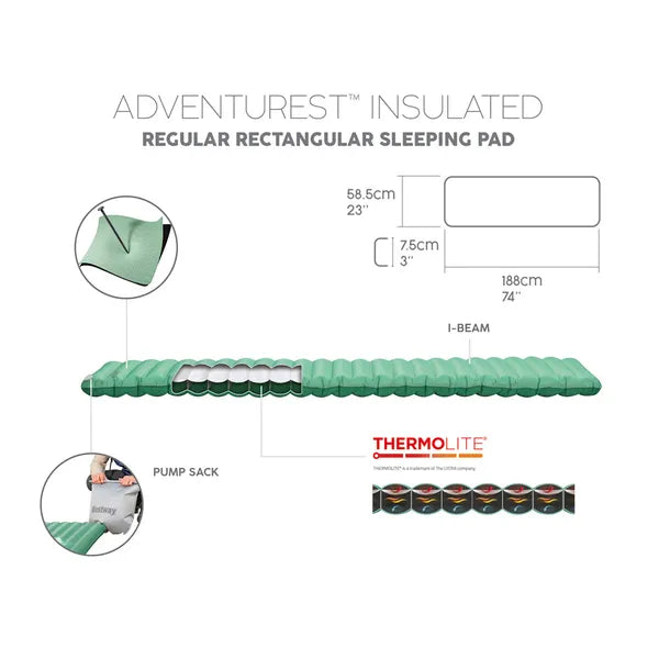 Bestway AdventuRest felfújható túramatrac 188x58,5x7,5 cm, pumpazsákkal