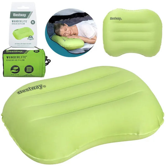 Bestway WanderLite felfújható utazópárna, zöld, 42×30 cm