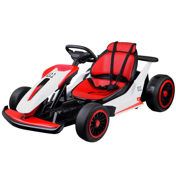 Akkumulátoros drift gokart gyerekeknek, 2×24 V 200 W motor, 5 pontos öv