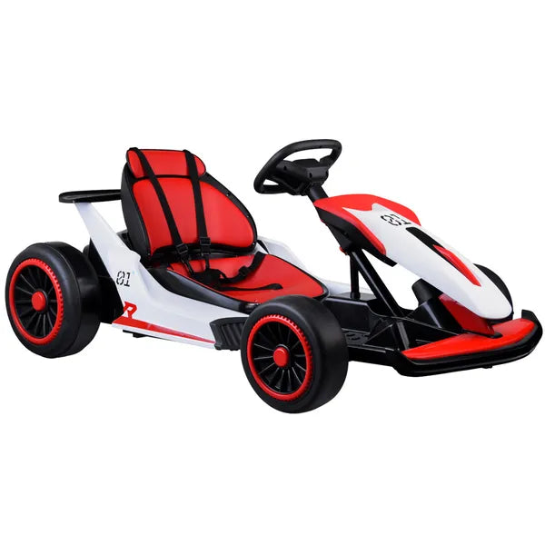 Akkumulátoros drift gokart gyerekeknek, 2×24 V 200 W motor, 5 pontos öv